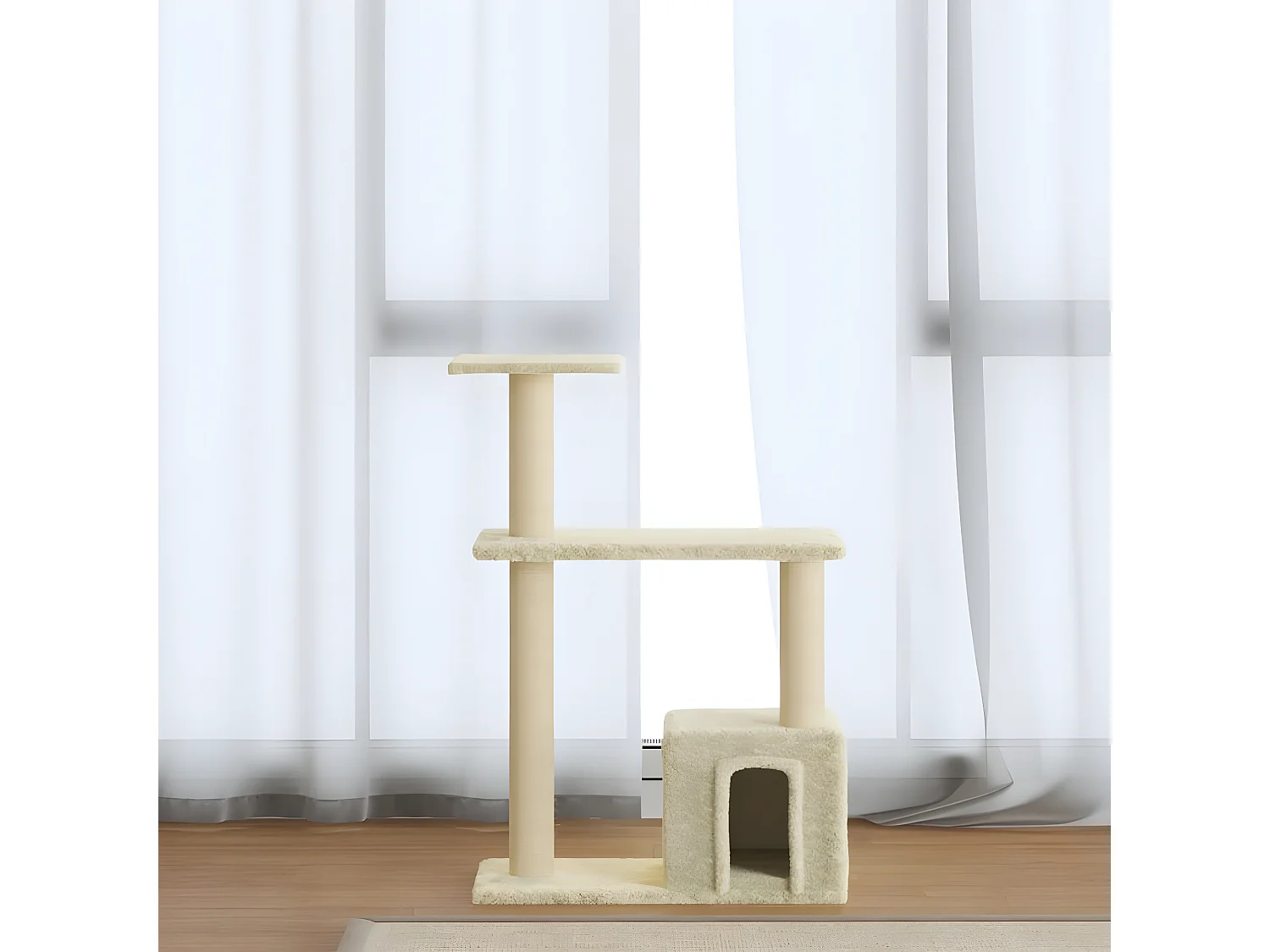 Rascador para gatos con postes de sisal crema 70 cm ES247070