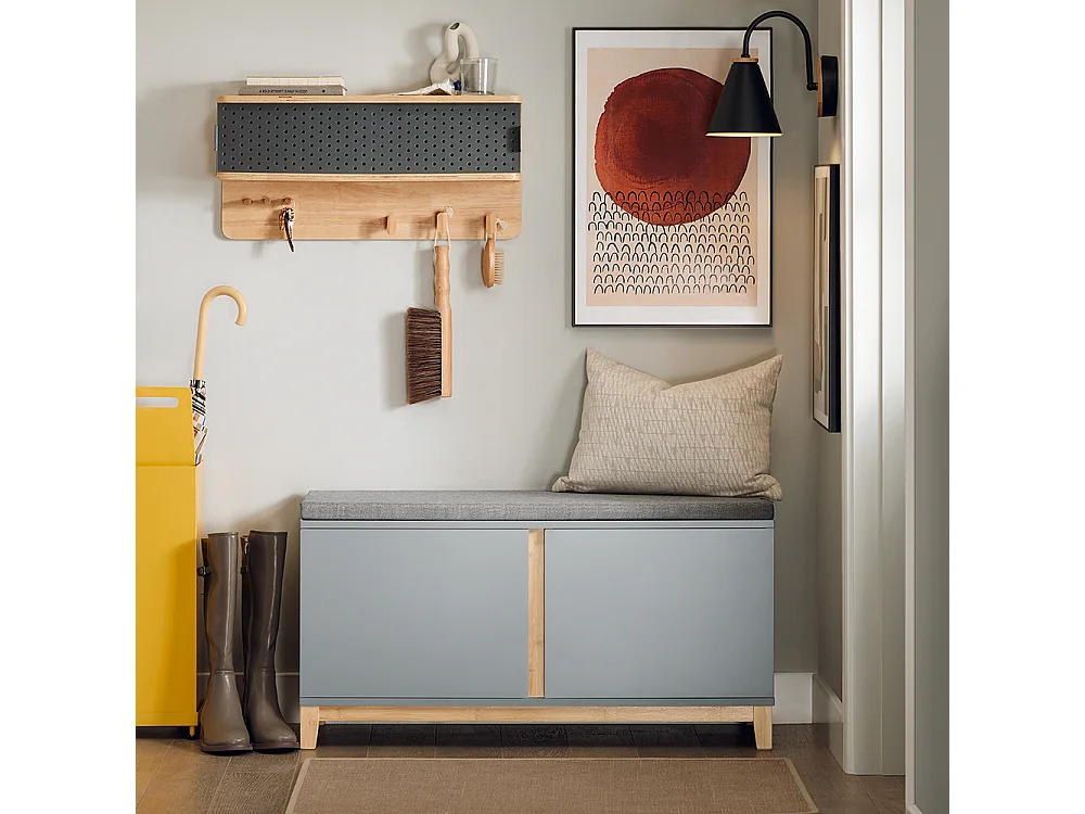 Banco De Almacenamiento Con 2 Puertas FSR117-HG SoBuy