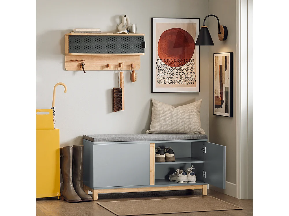 Banco De Almacenamiento Con 2 Puertas FSR117-HG SoBuy