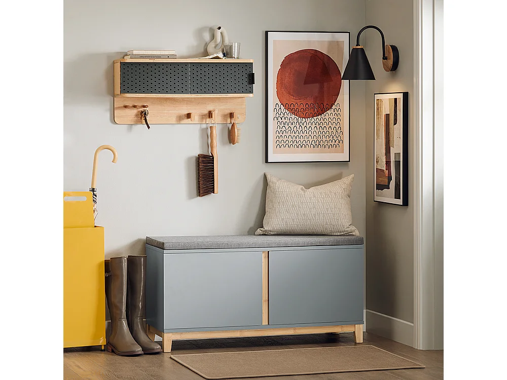 Banco De Almacenamiento Con 2 Puertas FSR117-HG SoBuy