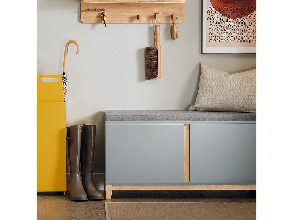 Ławka na buty z siedziskiem i 2 drzwi FSR117-HG