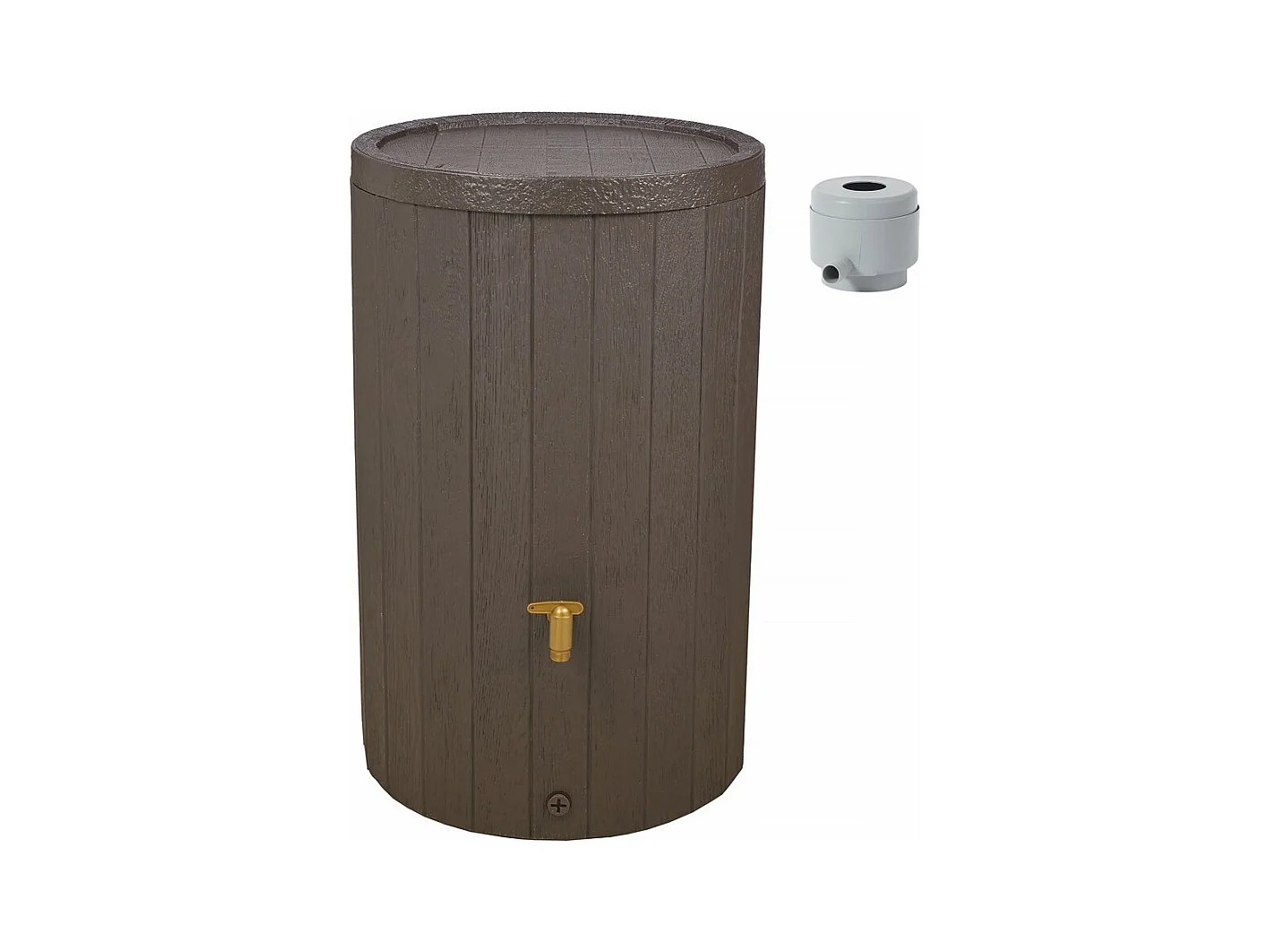 Kit récupérateur d'eau "Madera" - 220 L - Brun