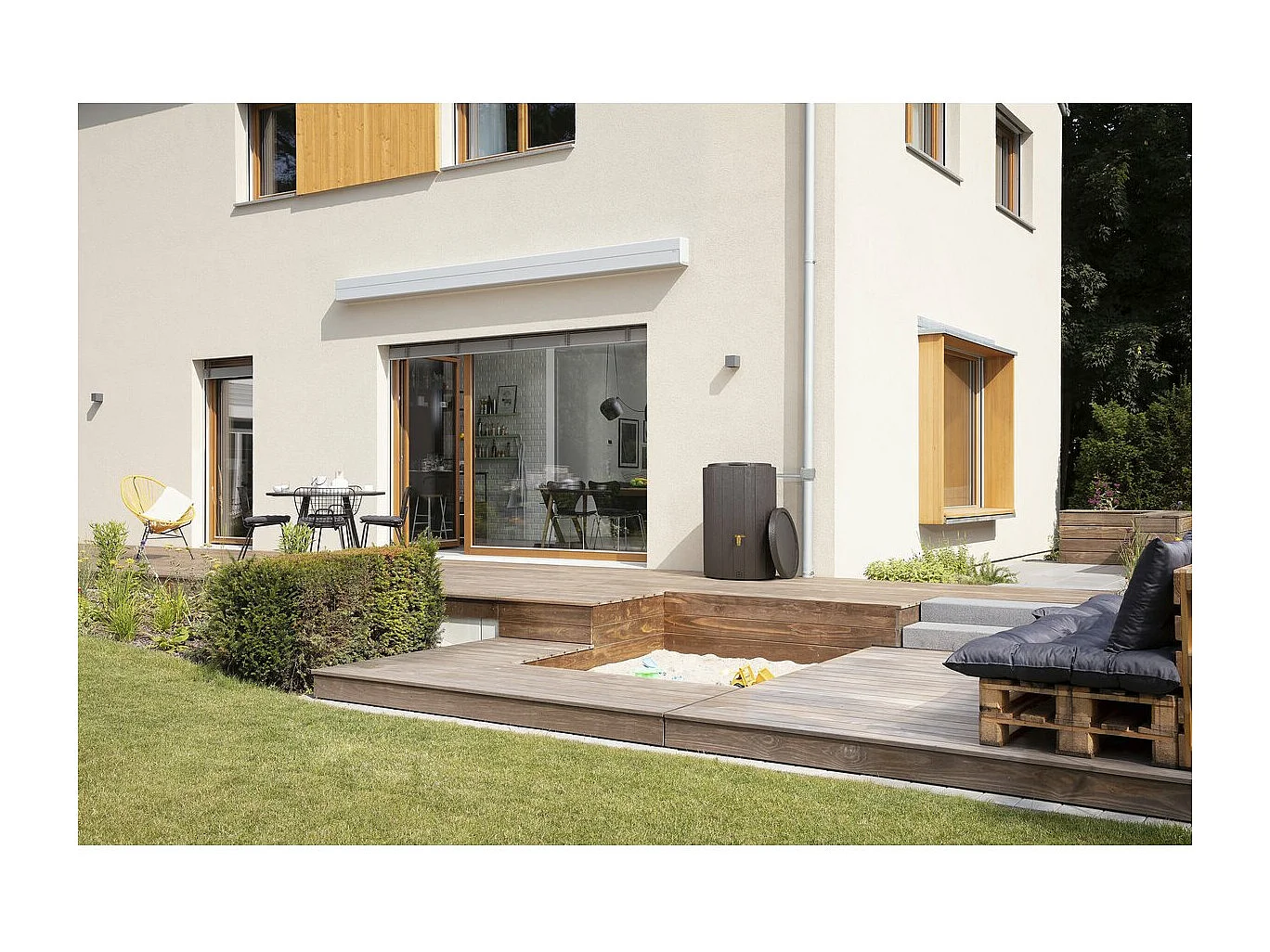 Kit récupérateur d'eau "Madera" - 220 L - Brun