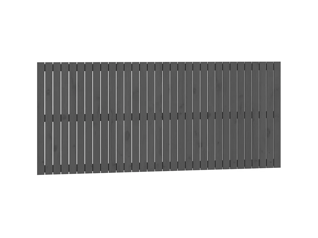 Testiera | Testata del letto da Parete Grigia 204x3x90 cm in Legno Massello di Pino