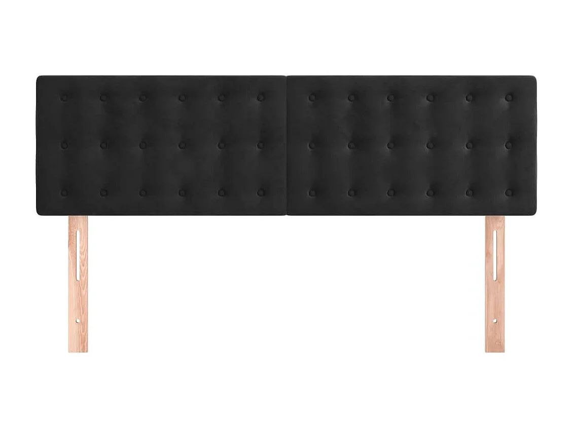 2er-set-Kopfteil,Bettkopfteile Schwarz 72x5x78/88 cm Samt -gkd200641