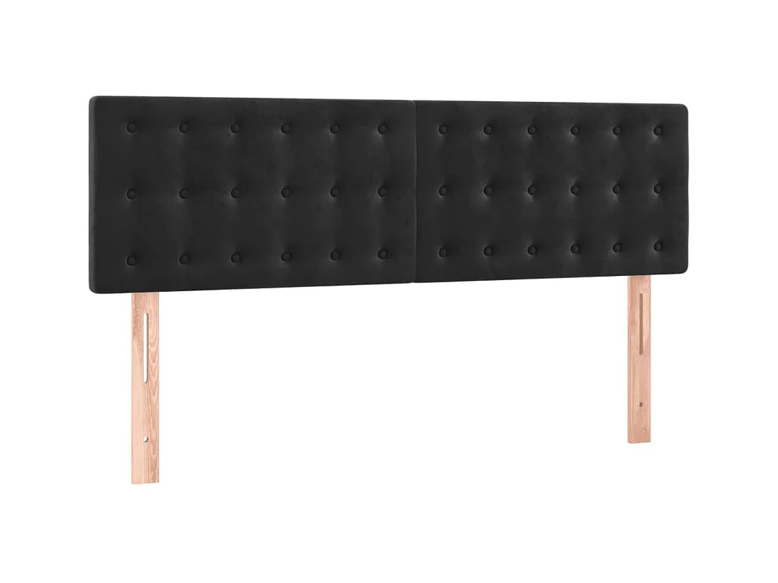 Têtes de lit 2 pcs Noir 72x5x78/88 cm Velours POI97939 BonneVie Meuble
