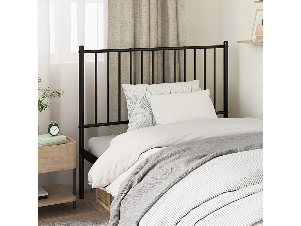 Tête de lit métal noir 100 cm POI48782 BonneVie Meuble