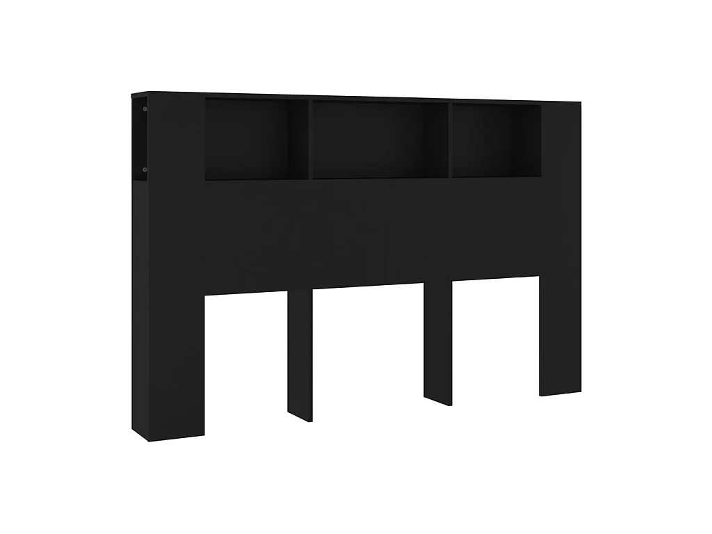 Armoire de tête de lit Noir 160x18,5x104,5 cm POI59117 BonneVie Meuble