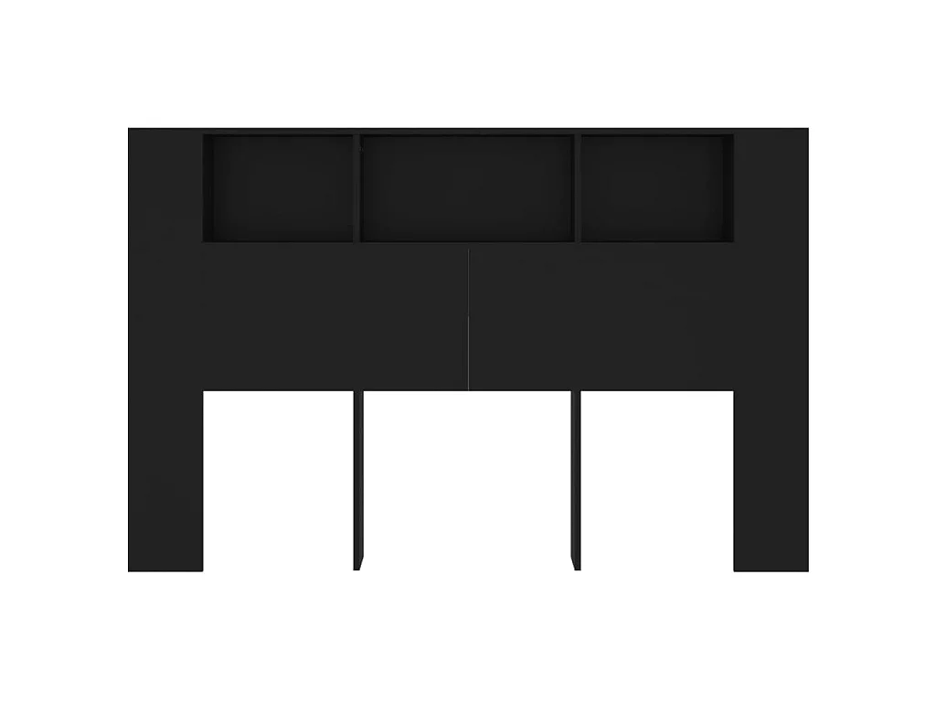 Armoire de tête de lit Noir 160x18,5x104,5 cm POI59117 BonneVie Meuble