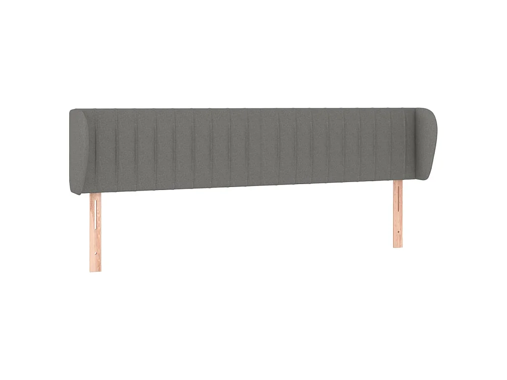 Tête de lit avec oreilles Gris foncé 183x23x78/88 cm Tissu POI43703 BonneVie Meuble