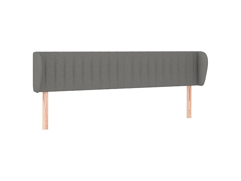 Tête de lit avec oreilles Gris foncé 183x23x78/88 cm Tissu POI43703 BonneVie Meuble