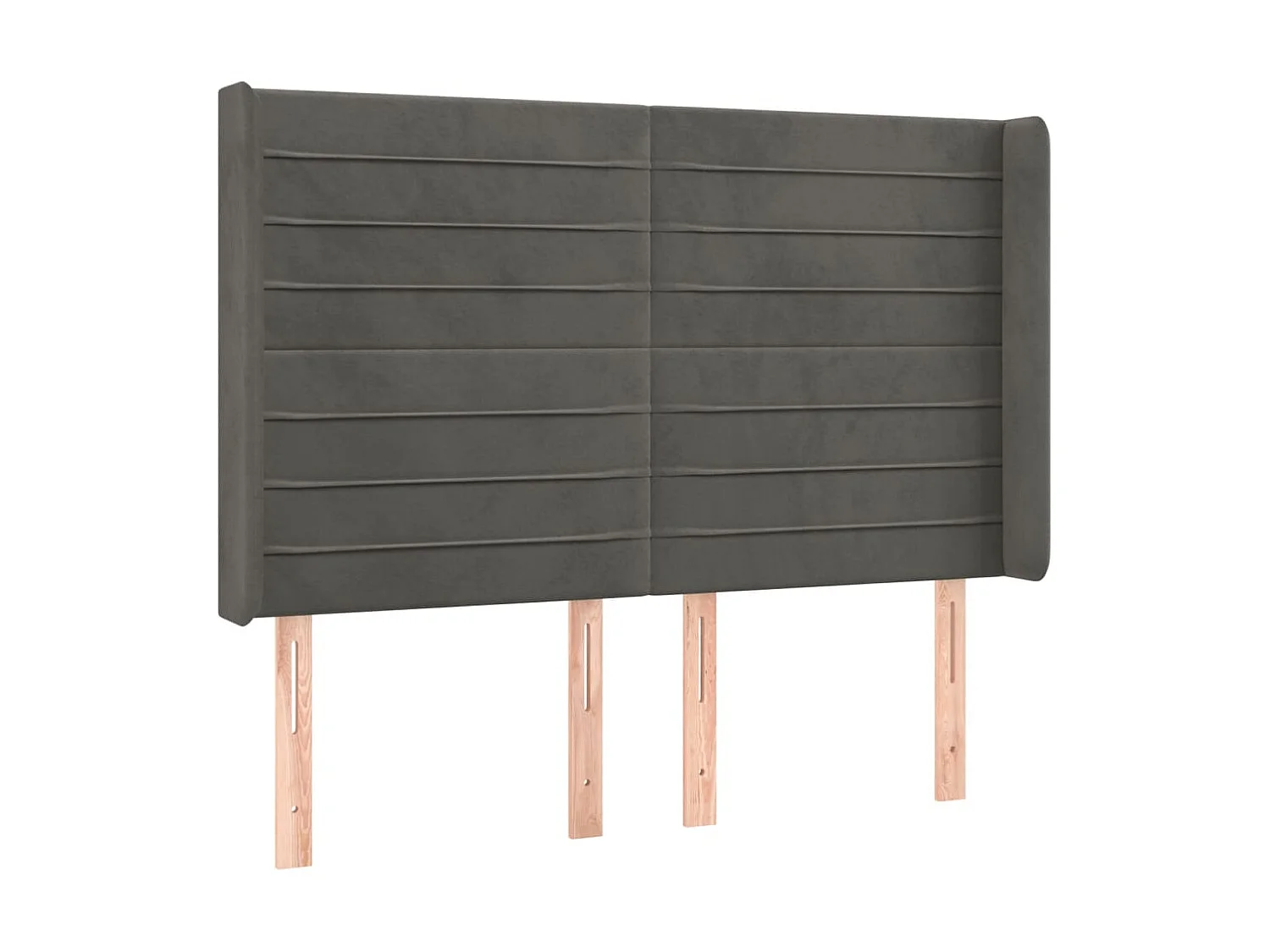 Tête de lit avec oreilles Gris foncé 147x16x118/128 cm Velours POI62863 BonneVie Meuble