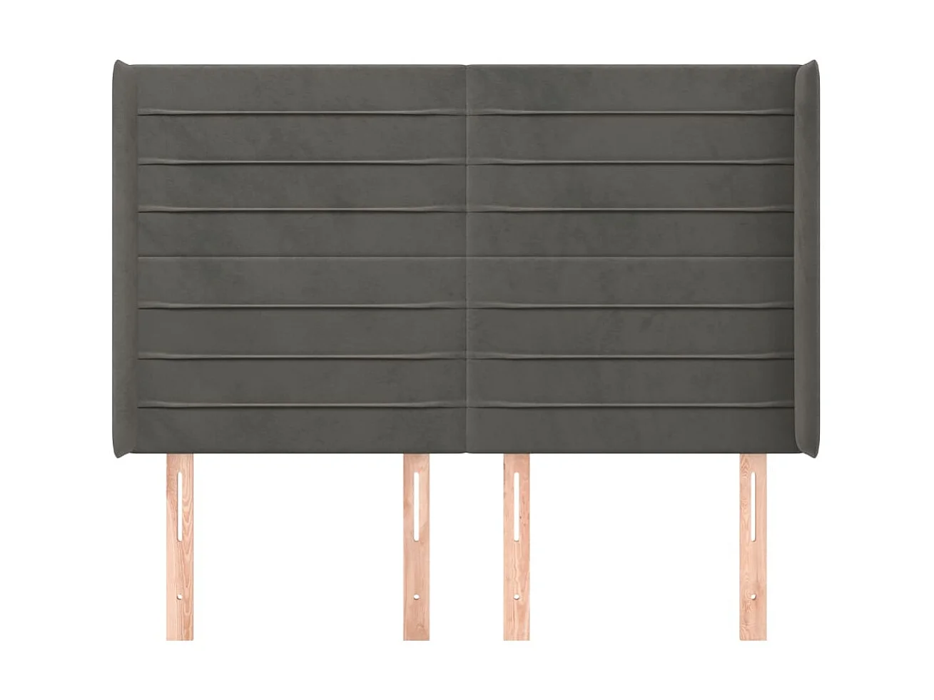 Tête de lit avec oreilles Gris foncé 147x16x118/128 cm Velours POI62863 BonneVie Meuble