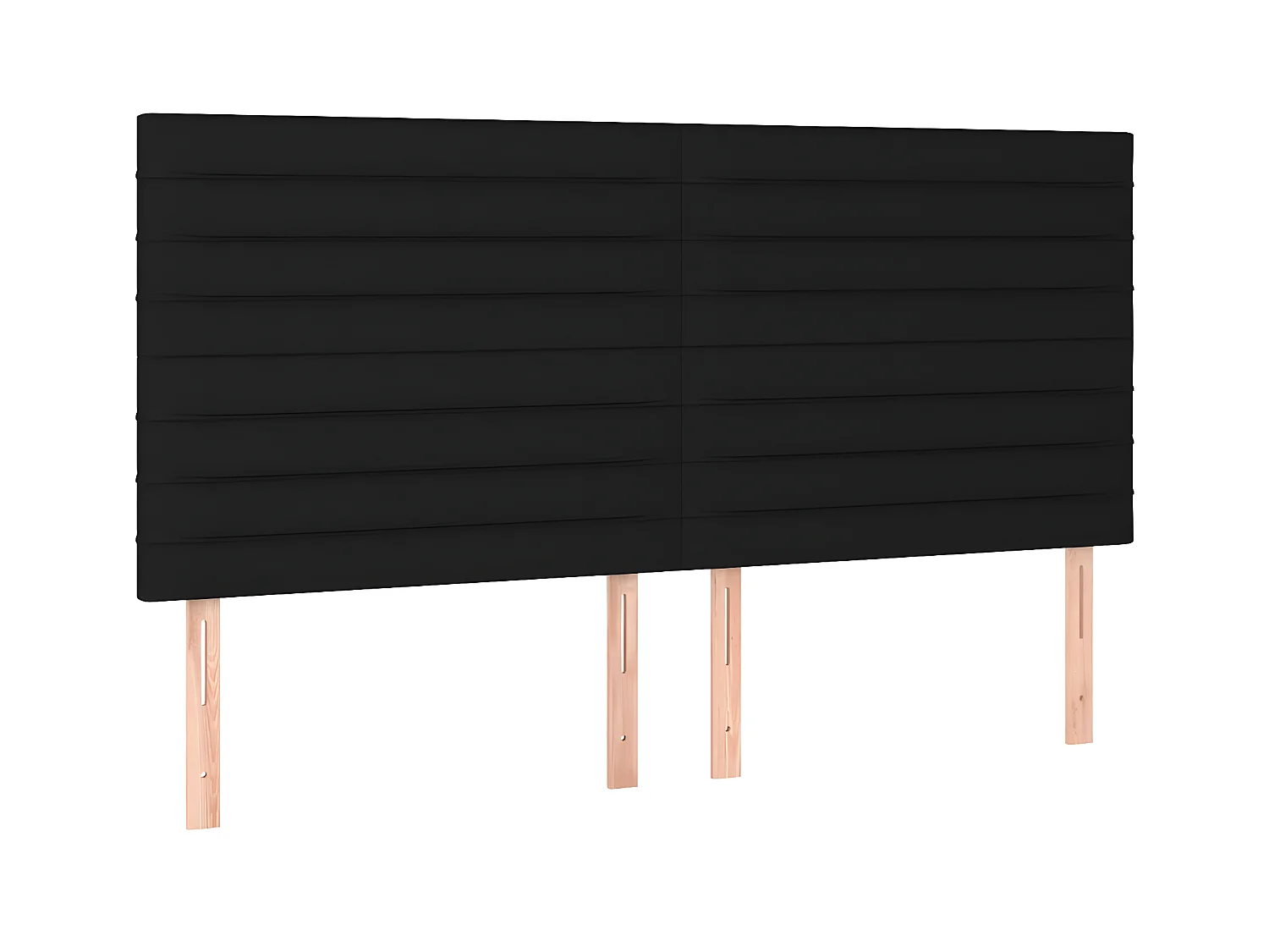 Testiere | Testate del letto 4 pz Nera 80x5x78/88 cm in Tessuto