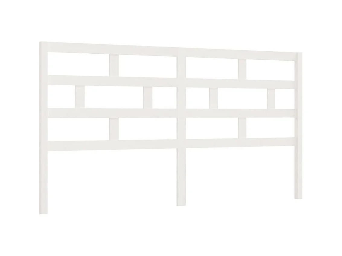 Tête de lit Blanc 206x4x100 cm Bois massif de pin POI59754 BonneVie Meuble