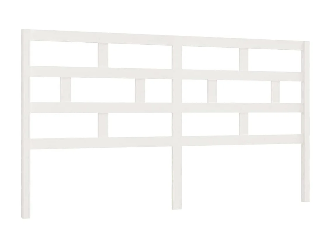 Tête de lit Blanc 206x4x100 cm Bois massif de pin POI59754 BonneVie Meuble