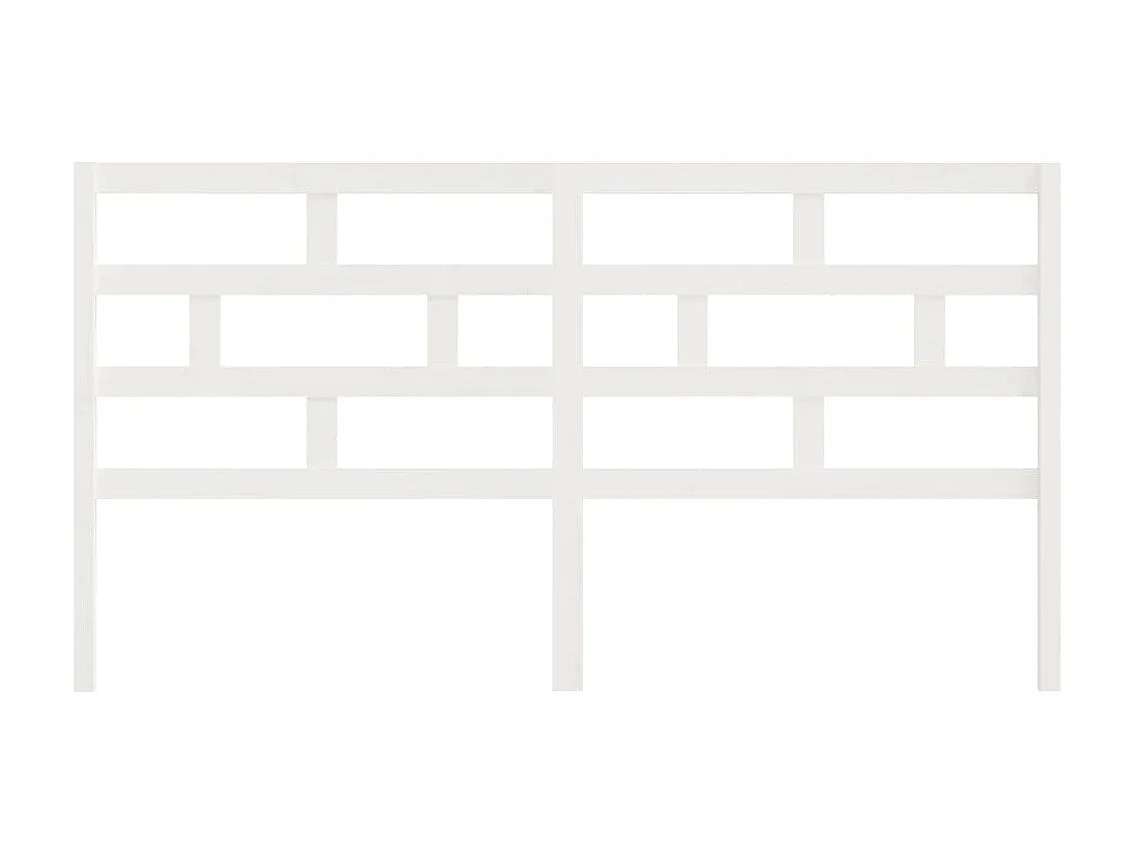 Tête de lit Blanc 206x4x100 cm Bois massif de pin POI59754 BonneVie Meuble