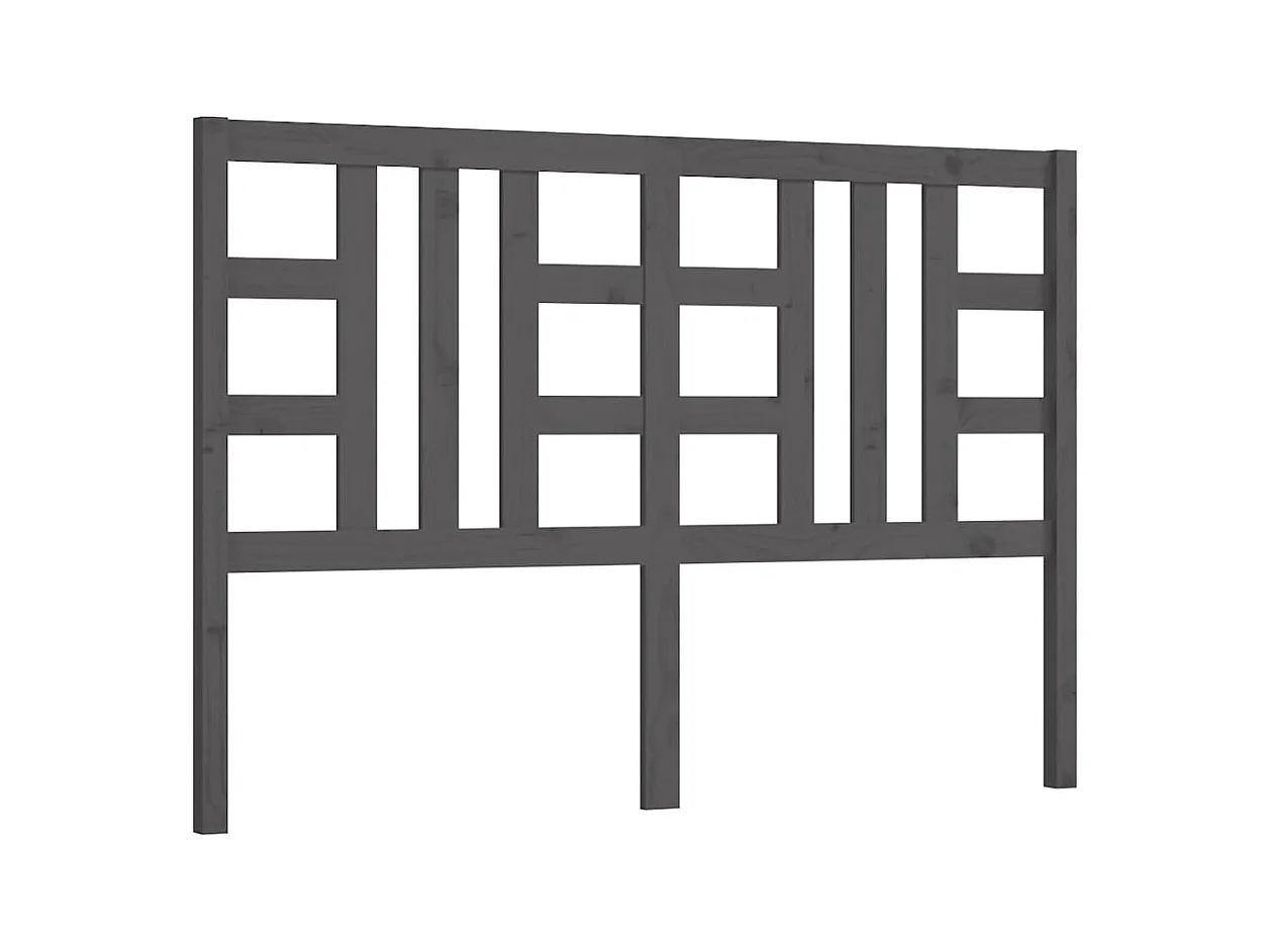 Testiera | Testata del letto per Letto Grigia 146x4x100 cm Legno Massello di Pino
