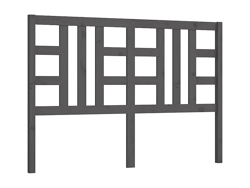 Testiera | Testata del letto per Letto Grigia 146x4x100 cm Legno Massello di Pino