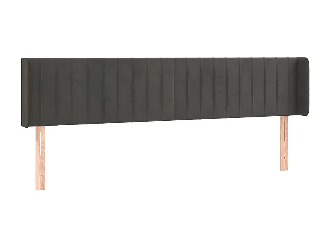 Tête de lit à LED Gris foncé 203x16x78/88 cm Velours POI53576 BonneVie Meuble