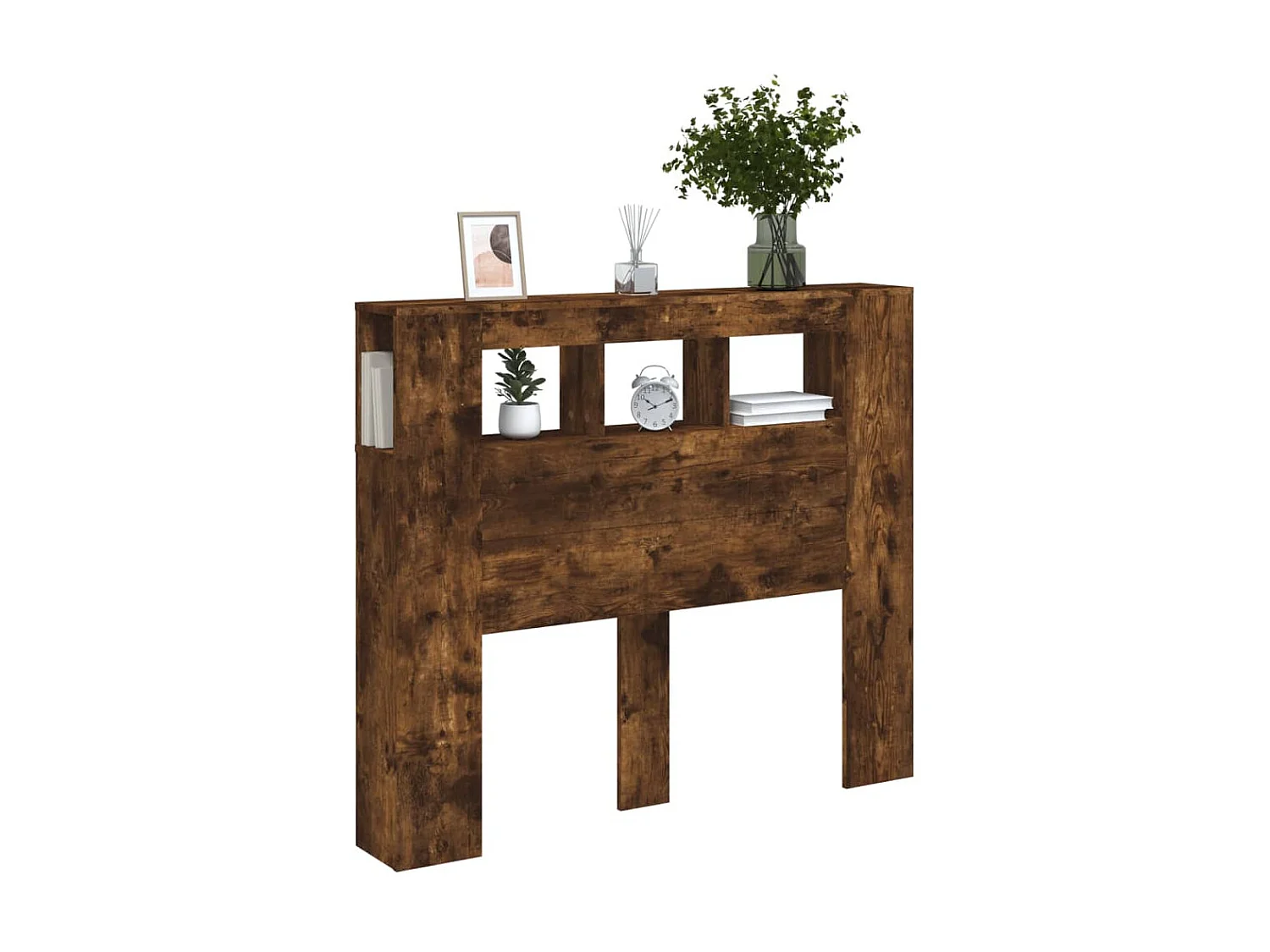 Tête de lit à LED chêne fumé 120x18,5x103,5cm bois d'ingénierie POI71158 BonneVie Meuble