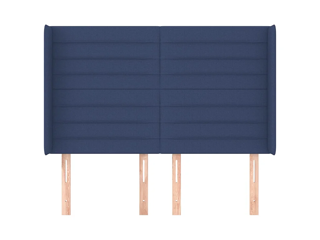 Tête de lit avec oreilles Bleu 147x16x118/128 cm Tissu POI22803 BonneVie Meuble