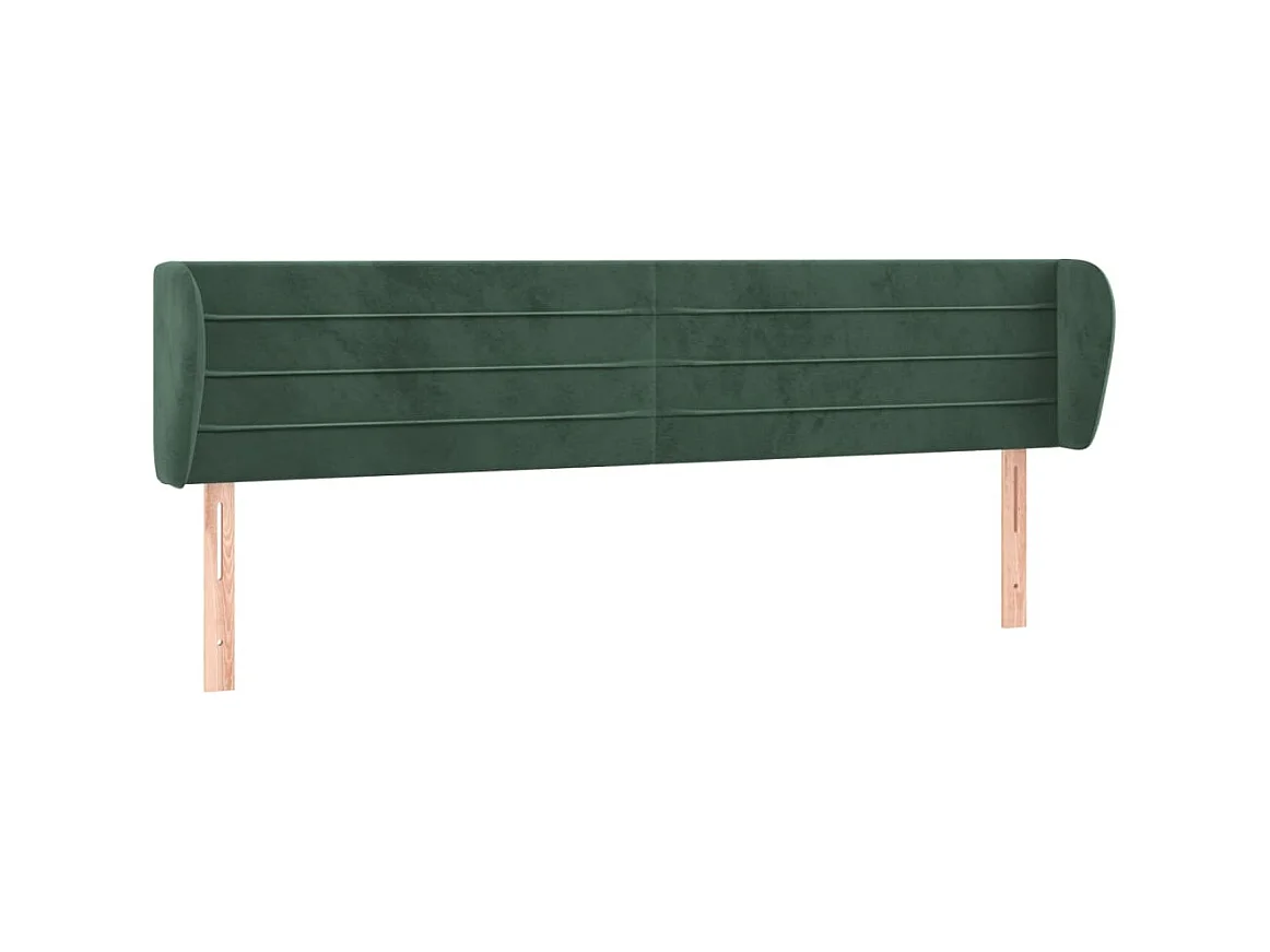 Tête de lit avec oreilles Vert foncé 203x23x78/88 cm Velours POI44917 BonneVie Meuble