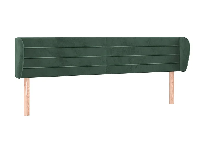 Tête de lit avec oreilles Vert foncé 203x23x78/88 cm Velours POI44917 BonneVie Meuble