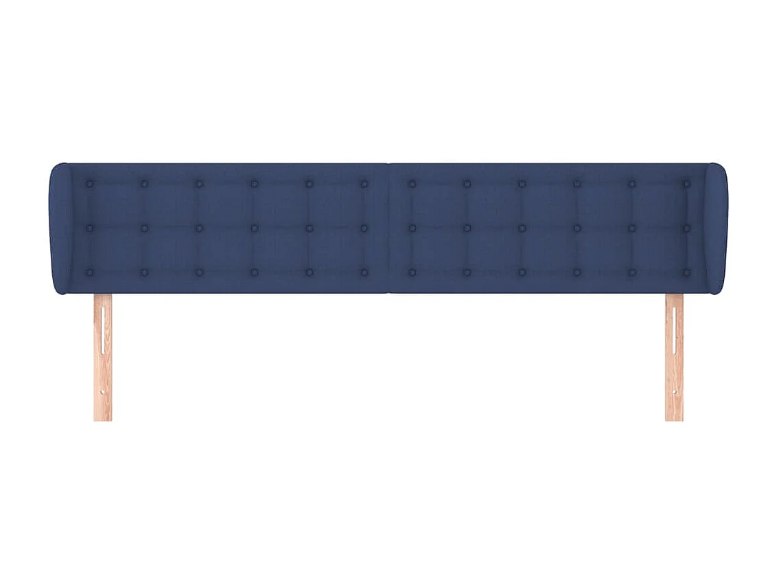 Tête de lit avec oreilles Bleu 163x23x78/88 cm Tissu POI59608 BonneVie Meuble