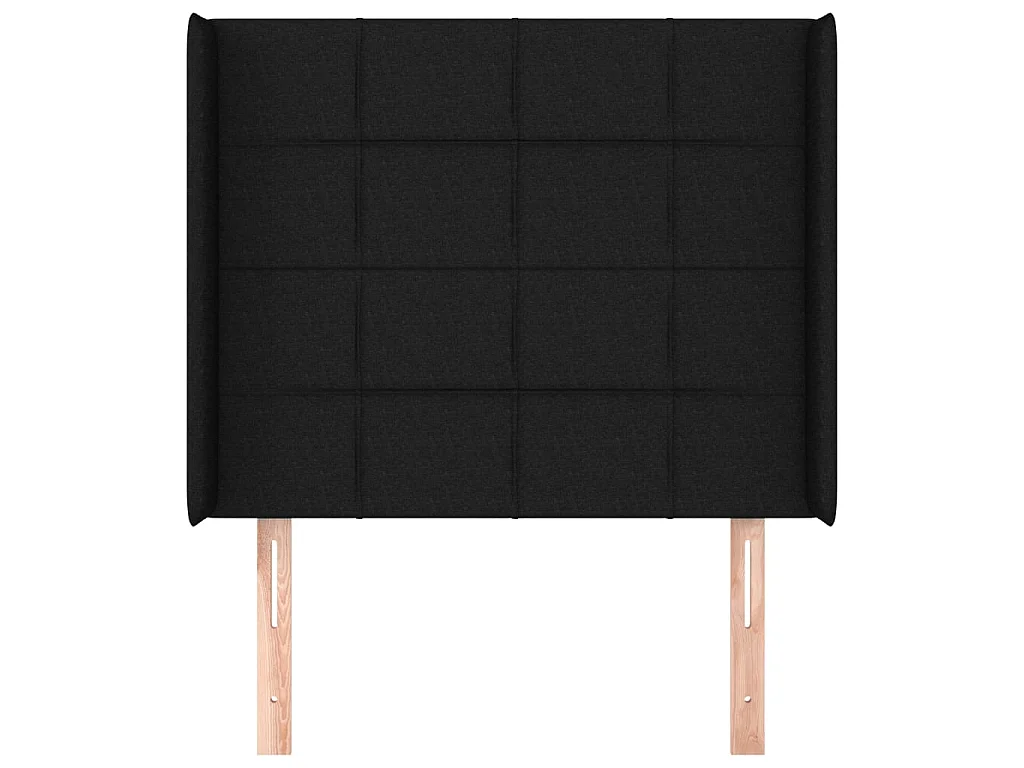 Tête de lit avec oreilles Noir 93x16x118/128 cm Tissu POI67140 BonneVie Meuble