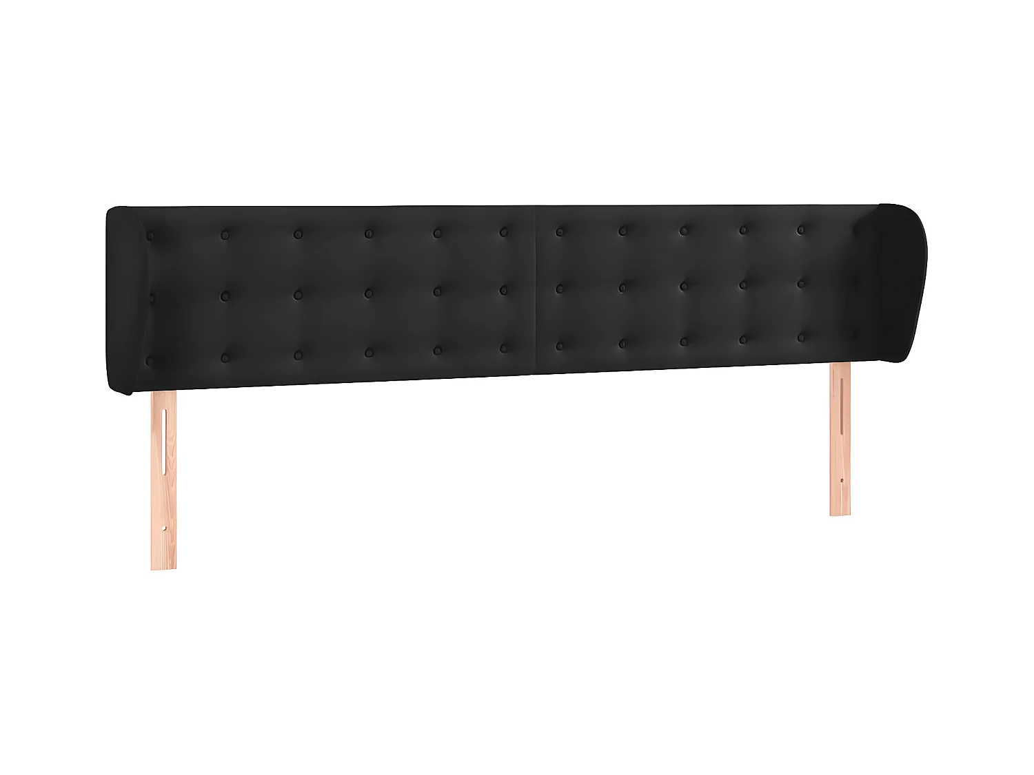 Tête de lit avec oreilles Noir 183x23x78,88 cm Velours LKC57148 BonneVie Meuble