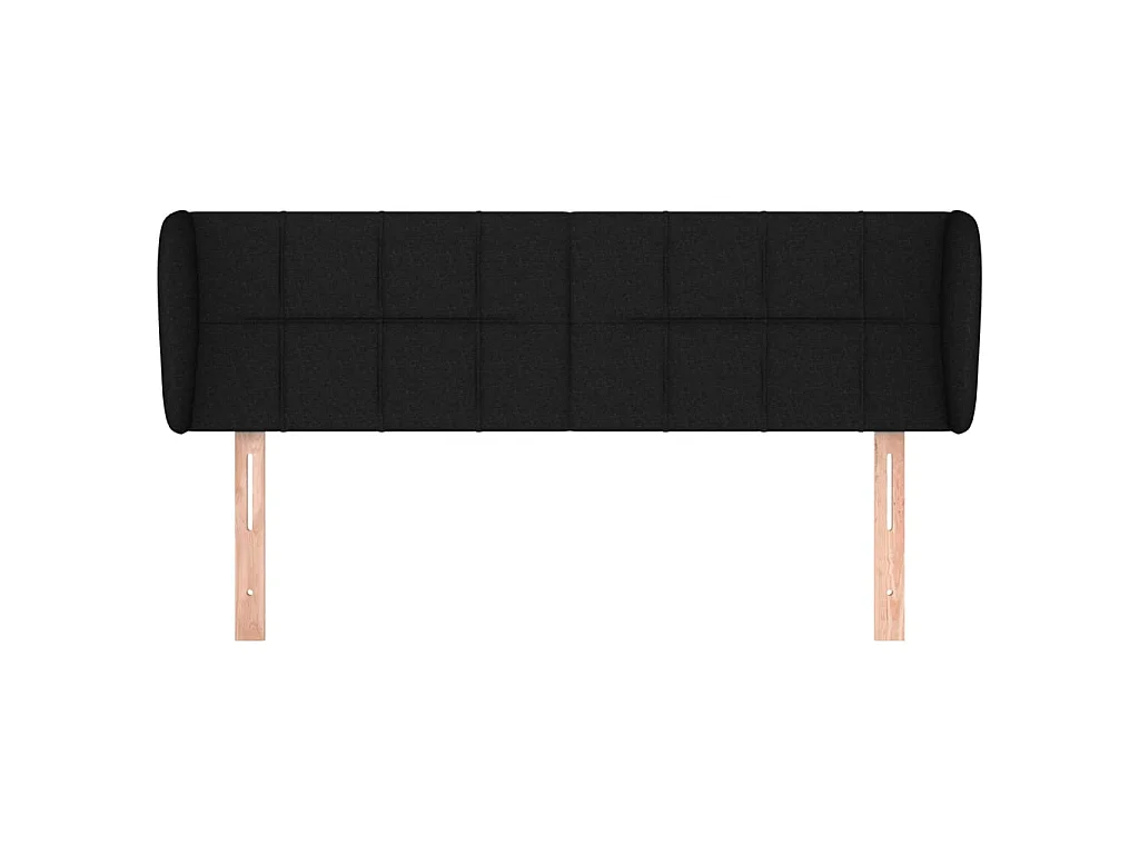 Cabeceira de cama c/ abas tecido 147x23x78/88 cm preto PT186943