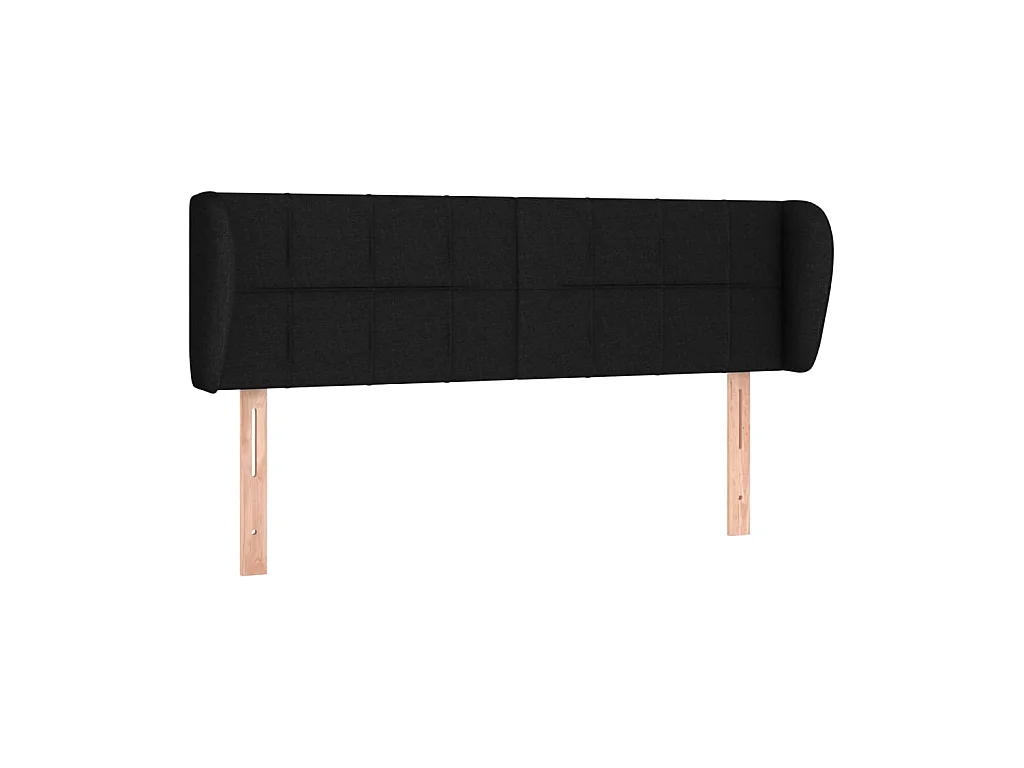 Testiera | Testata del letto ad Orecchio Nera 147x23x78/88 cm in Tessuto