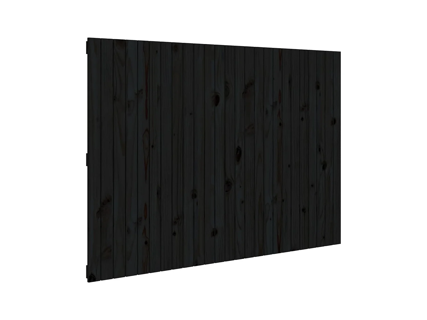 Testiera | Testata del letto da Parete Nera 159,5x3x110cm in Legno Massello di Pino