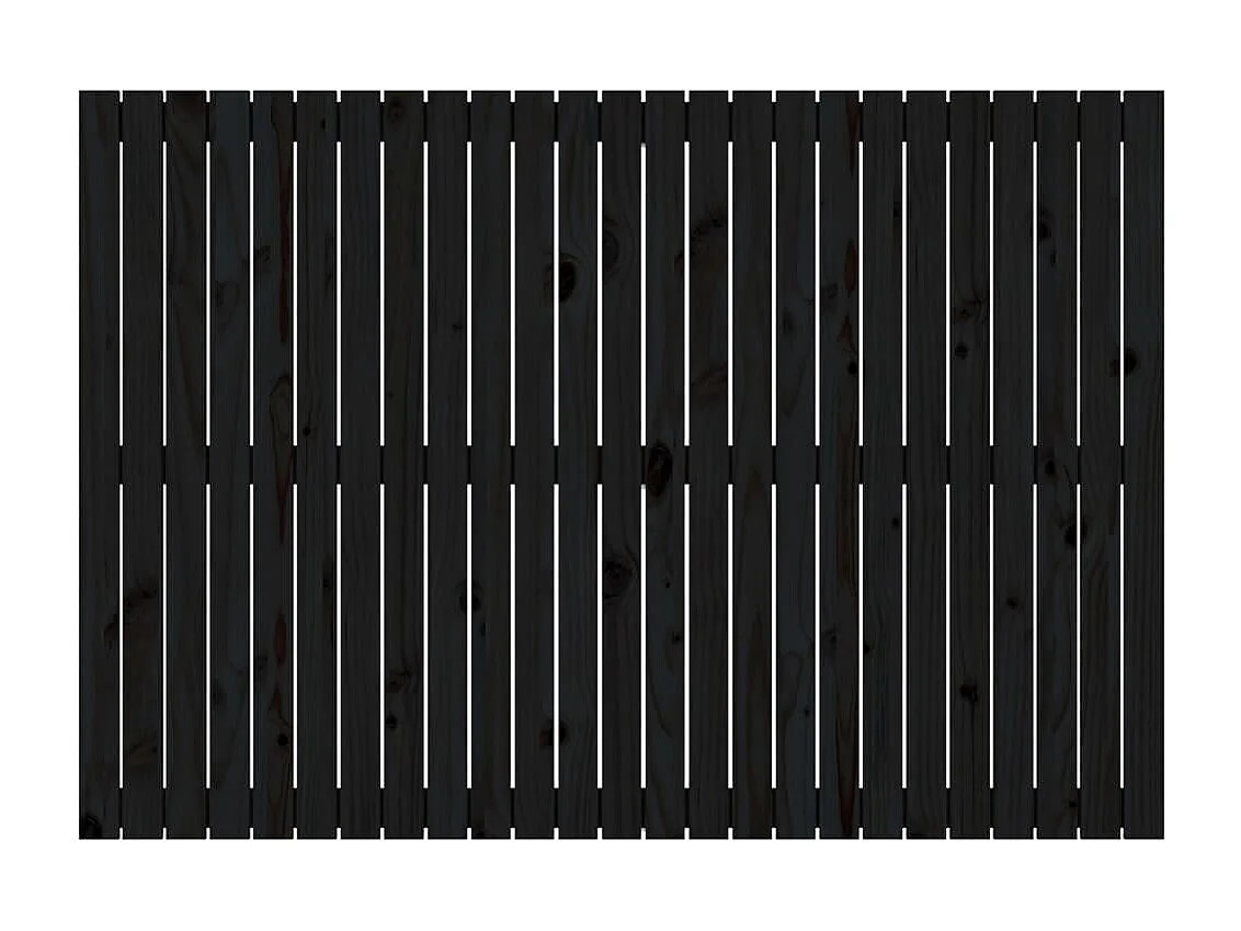 Tête de lit murale Noir 159,5x3x110 cm Bois massif de pin POI89301 BonneVie Meuble