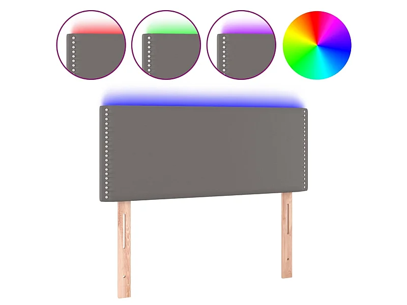 Cabecero con LED cuero sintético gris 100x5x78/88 cm ES92689