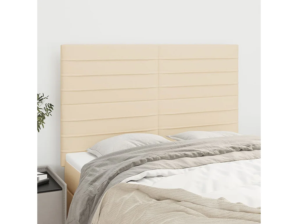 Kopfteil,Bettkopfteile 4 Stk. Creme 72x5x78/88 cm Stoff -gkd488257