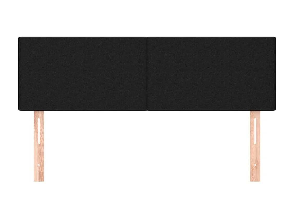 2 pcs Têtes de lit Noir 72x5x78/88 cm Tissu POI34281 BonneVie Meuble
