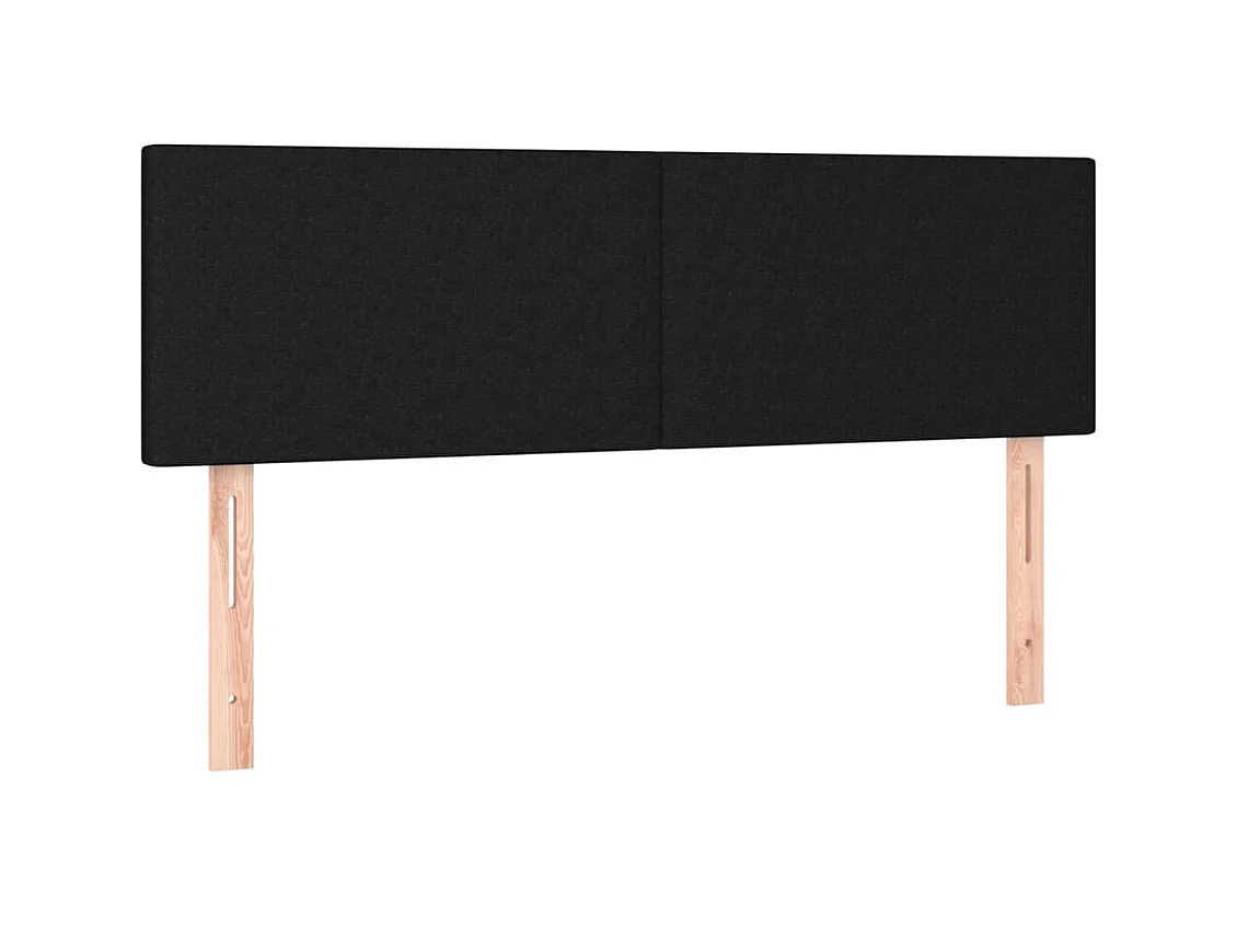 2 pcs Têtes de lit Noir 72x5x78/88 cm Tissu POI34281 BonneVie Meuble