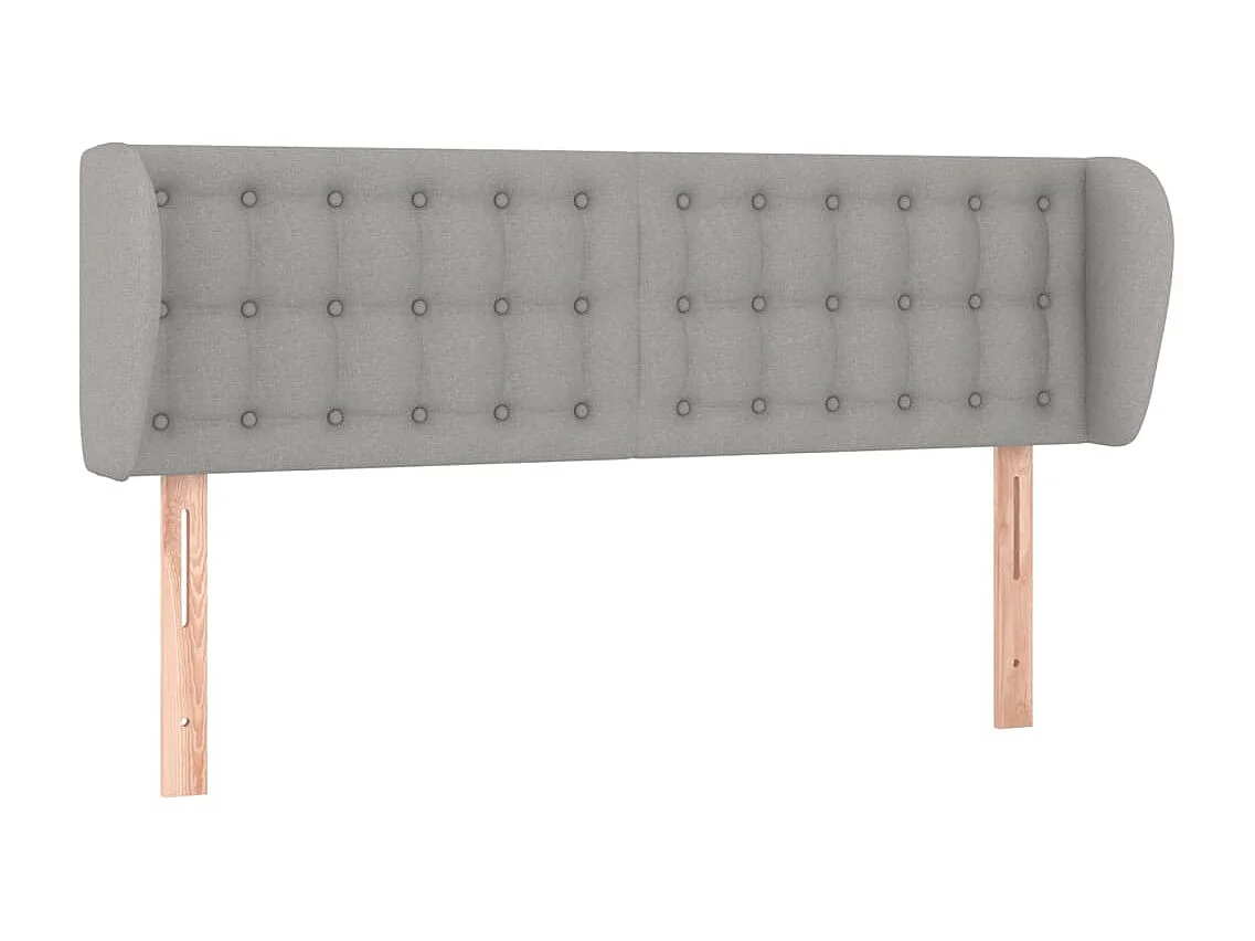 Tête de lit avec oreilles Gris clair 147x23x78/88 cm Tissu POI99714 BonneVie Meuble