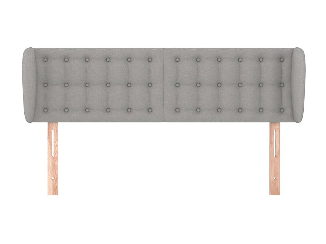 Tête de lit avec oreilles Gris clair 147x23x78/88 cm Tissu POI99714 BonneVie Meuble