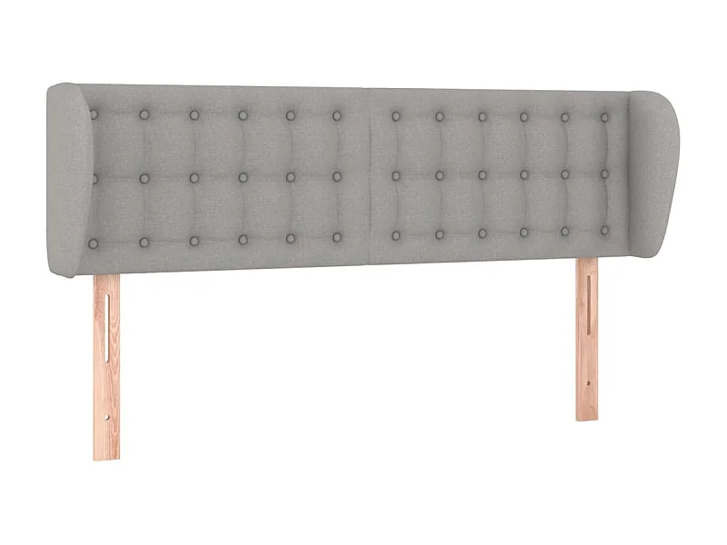 Tête de lit avec oreilles Gris clair 147x23x78/88 cm Tissu POI99714 BonneVie Meuble