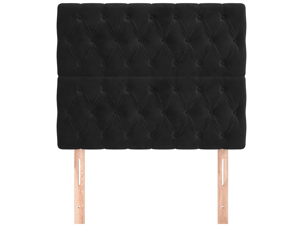 2 pcs Têtes de lit Noir 90x7x78/88 cm Velours PLO61541 BonneVie Meuble