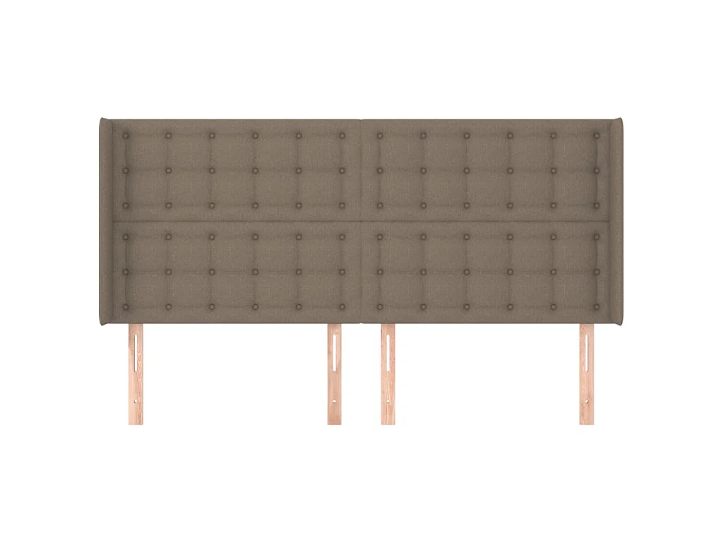 Kopfteil,Bettkopfteil mit Ohren Taupe 203x16x118/128 cm Stoff -gkd839755