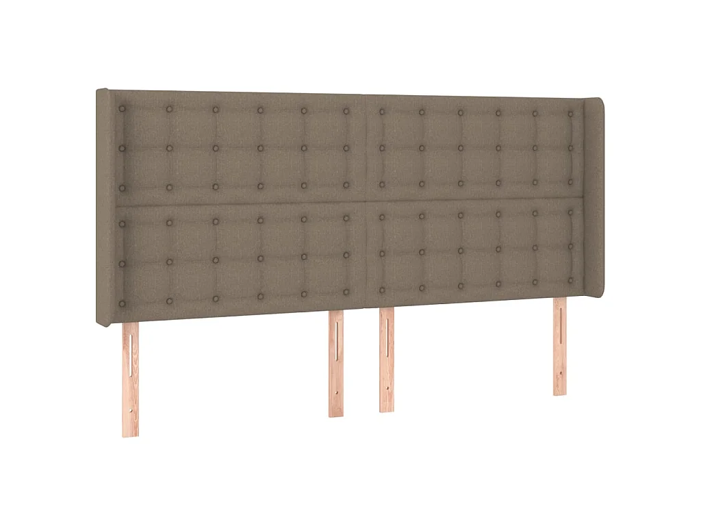 Tête de lit avec oreilles Taupe 203x16x118,128 cm Tissu LKC24873 BonneVie Meuble