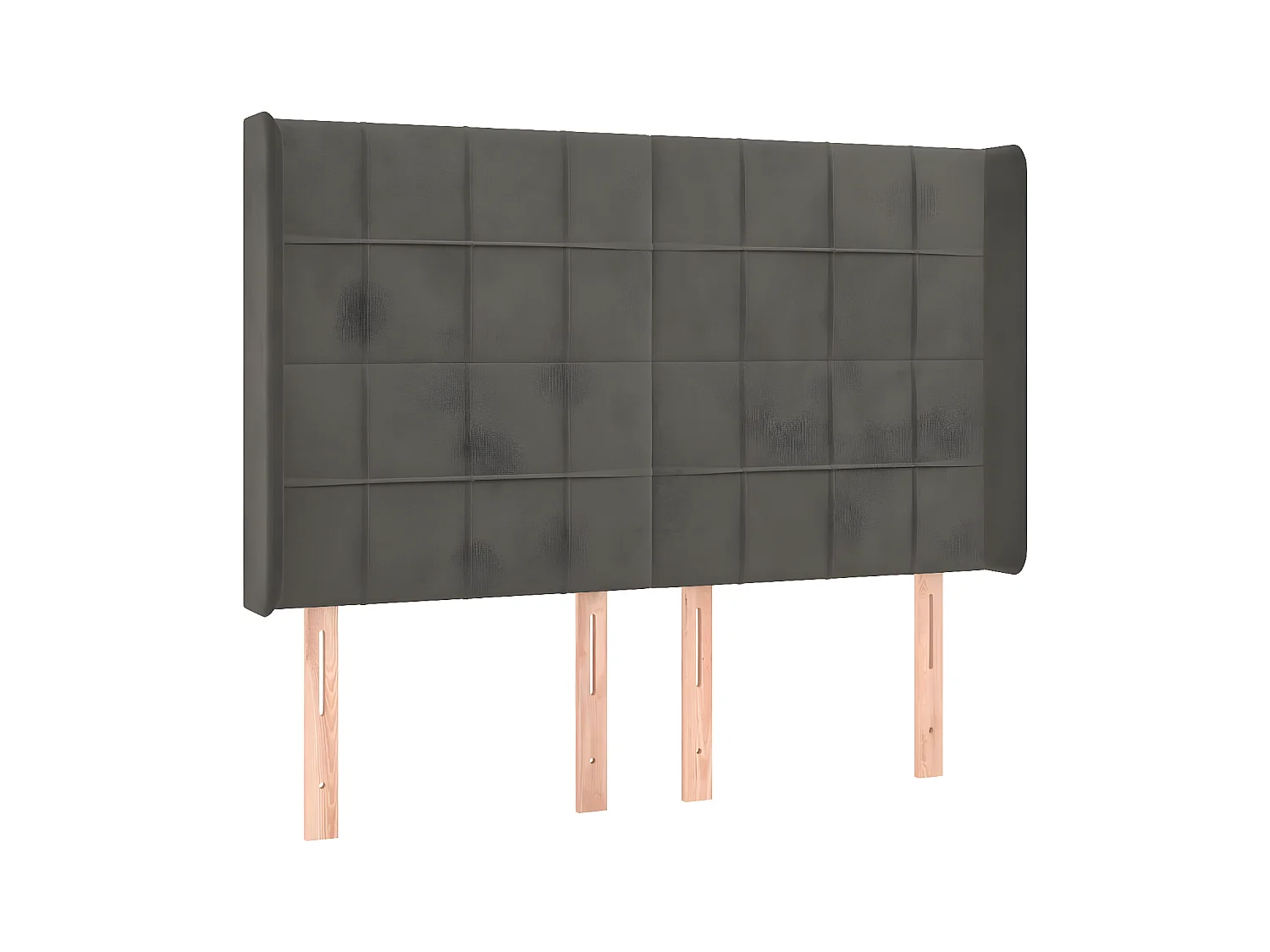 Kopfteil,Bettkopfteil mit Ohren Dunkelgrau 147x16x118/128 cm Samt -gkd429223