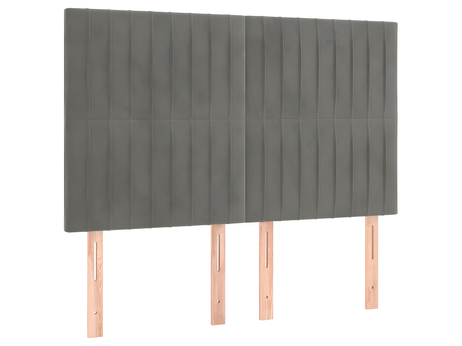 Cabecero con luces LED terciopelo gris claro 144x5x118/128 cm ES81758