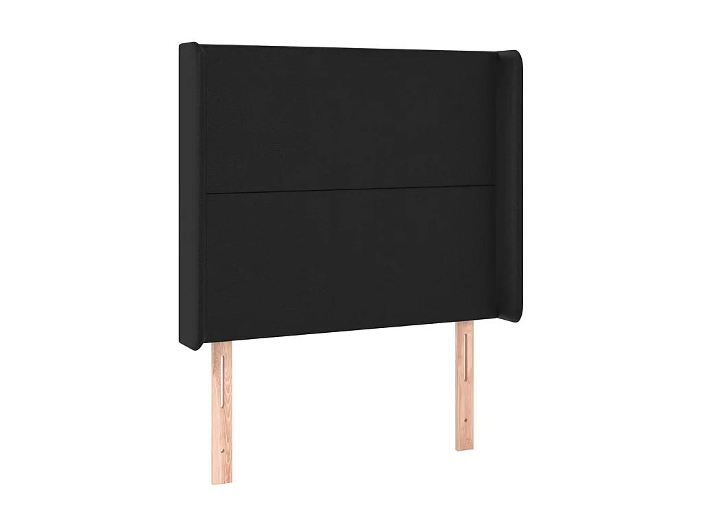 Testiera | Testata del letto ad Orecchio Nera 103x16x118/128 cm in Similpelle