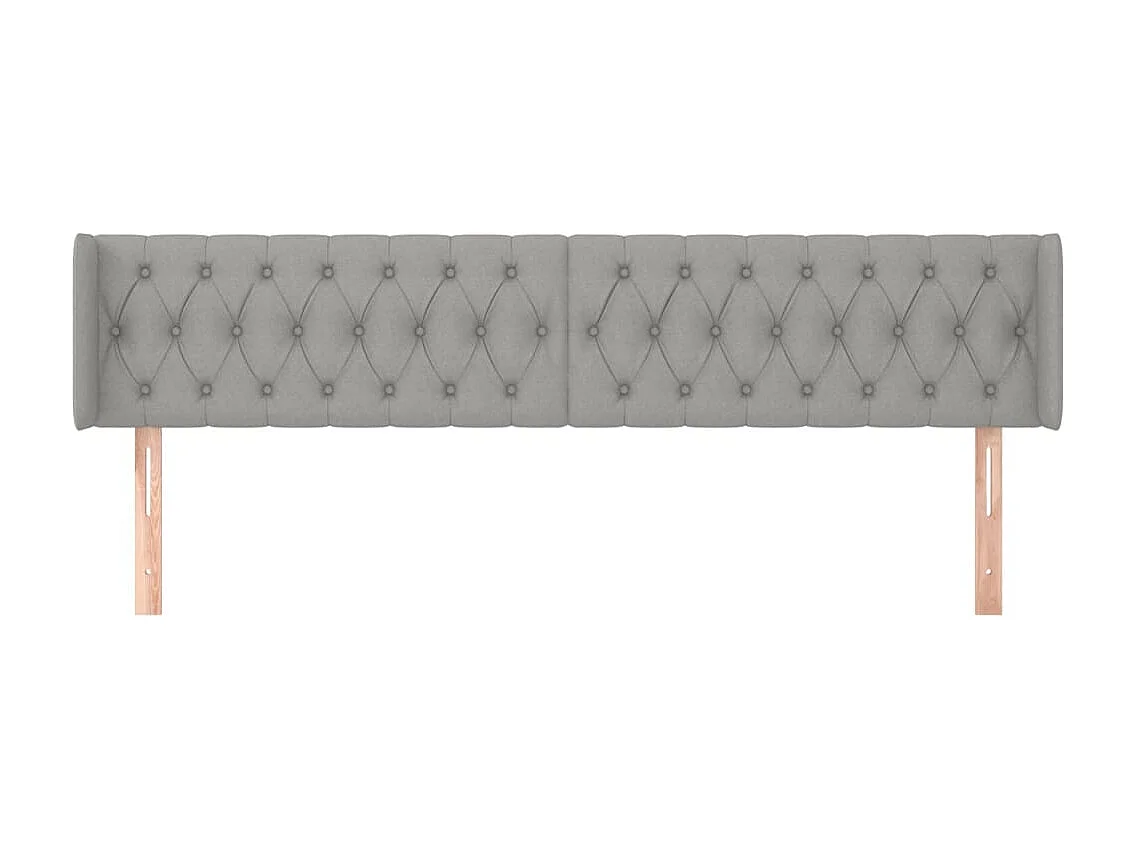 Tête de lit avec oreilles Gris clair 183x16x78/88 cm Tissu POI83651 BonneVie Meuble