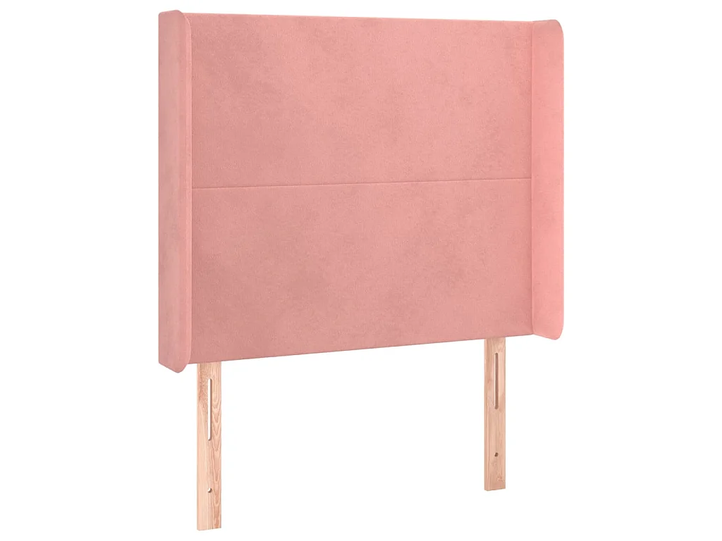 Tête de lit avec oreilles Rose 93x16x118/128 cm Velours POI34934 BonneVie Meuble